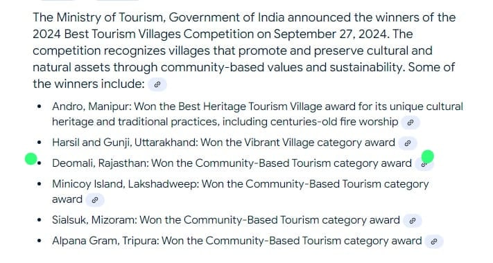 Community Based Best Tourism Village Award 2024 — Deomali